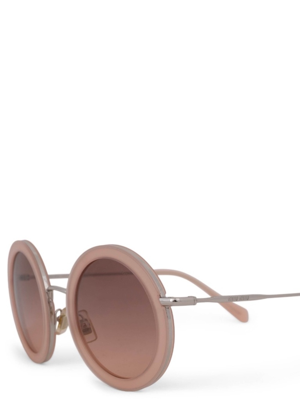 72740 auth MIU MIU nude pink ROUND Sunglasses MU59U